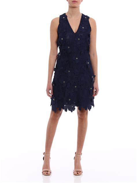 michael kors floral applique lace dress blue|Floral Lace Dress .